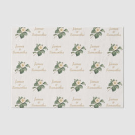 Einfache, weiße Illustration | Hochzeitsgeschenk Seidenpapier