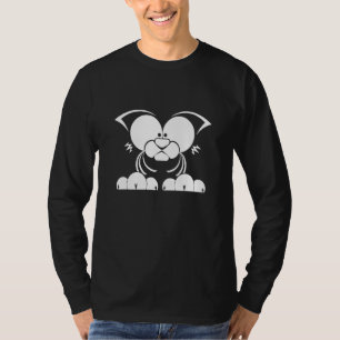 Einfache weiße Katze T-Shirt
