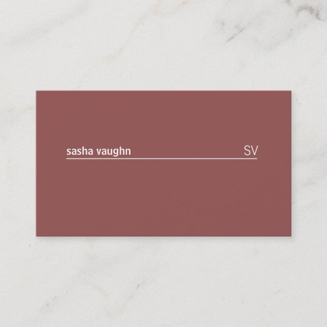 Einfache weiße Linie (tönig rot) Visitenkarte (Vorderseite)