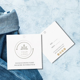 Einfache, weiße Logokombination - Preis ändern Quadratische Visitenkarte