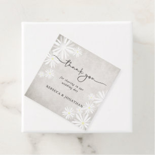 Einfache Weiße Margeriten Rustikale Boho-Hochzeit Geschenkanhänger