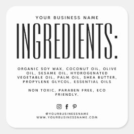 Einfache, weiße, minimalistische Kerzenhalter Quadratischer Aufkleber