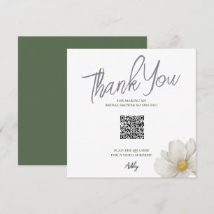 Einfache weiße QR-Code-Braut-Thank-You-Karte Dankeskarte