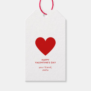 Einfache Weiße Rote Herz Punkte Frohen Valentinsta Geschenkanhänger