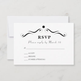 Einfache weiße RSVP-Karte RSVP Karte