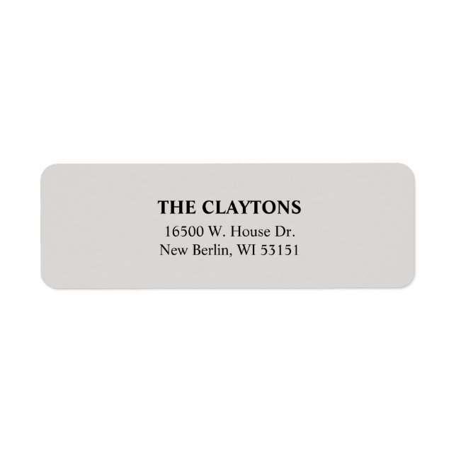 Einfache weiße Rücksendeadressen-Aufkleber (Vorne)