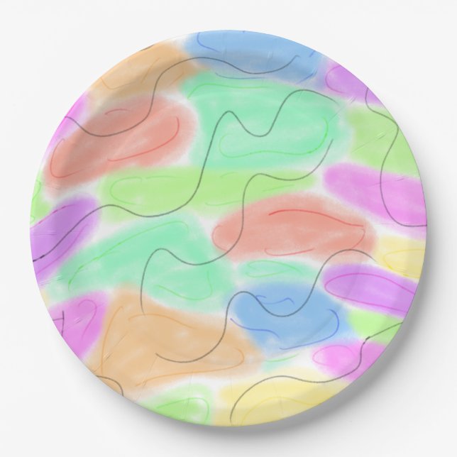 einfache weiße Servierplatte Pappteller (Vorderseite)