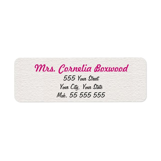 Einfache weiße Struktur Rosa Name (Vorne)