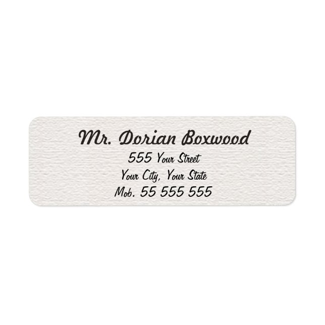 Einfache weiße Struktur Schwarzer Name (Vorne)