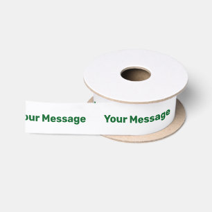 Einfache weiße und dunkelgrüne Textvorlage Satinband