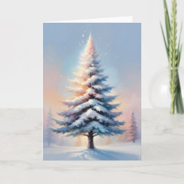 Einfache weiße Weihnachtsbaume an einem sonnigen T Feiertagskarte