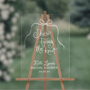 Einfache Weiße Wunde, die das Brautparty des Knote Acrylschild