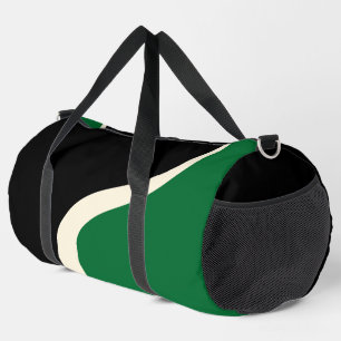 Einfache Wellen 3 in Grün, Creme und Schwarz  Duffle Bag