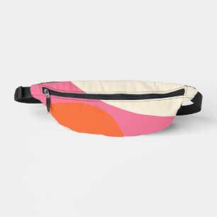 Einfache Wellen 4 in Pink, Orange und Creme Bauchtasche
