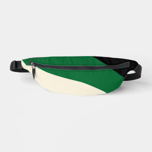 Einfache Wellen - Grün, Creme und Schwarz  Bauchtasche