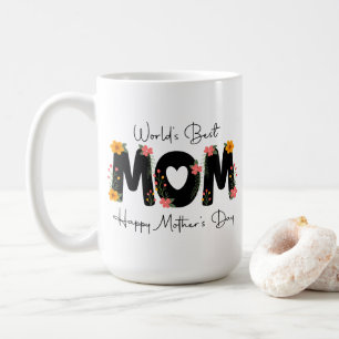 Einfache Welt Beste Mama Muttertag-Kalligrafie Kaffeetasse