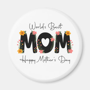 Einfache Welt Beste Mama Muttertag-Kalligrafie Magnet