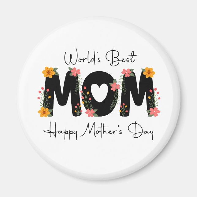 Einfache Welt Beste Mama Muttertag-Kalligrafie   Magnet (Vorne)