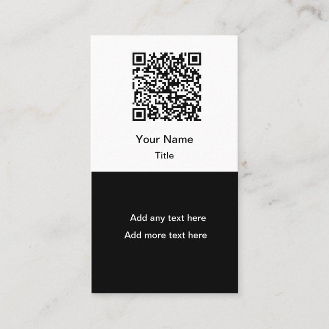 Einfache Werbe-QR-Code-Geschäftskarten vertikal Visitenkarte (Vorderseite)