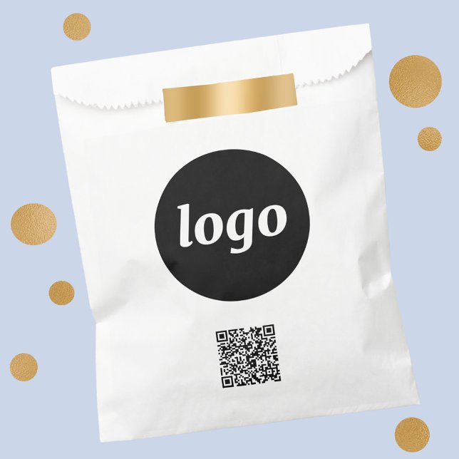 Einfache Werbe-QR-Code-Papiertüte für Logo-Geschäf Geschenktütchen (Logo QR code business promotional packaging paper bag)