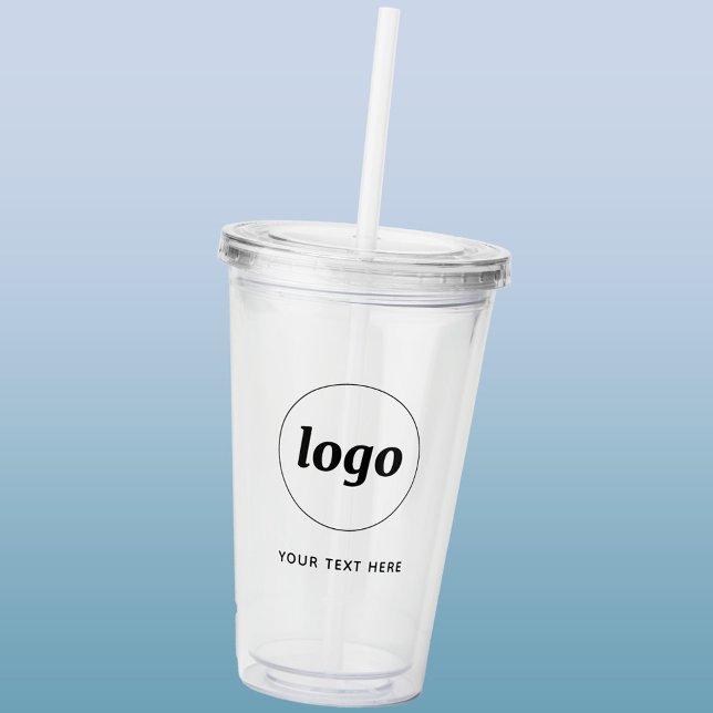 Einfache Werbung für Logos und Texte Acryltrinkbecher (Simple logo with custom text business branding promotional acrylic tumbler)
