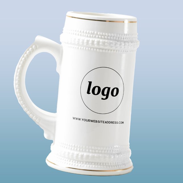 Einfache Werbung für Logos und Texte Bierglas (Simple logo with custom text business branding promotional beer stein)