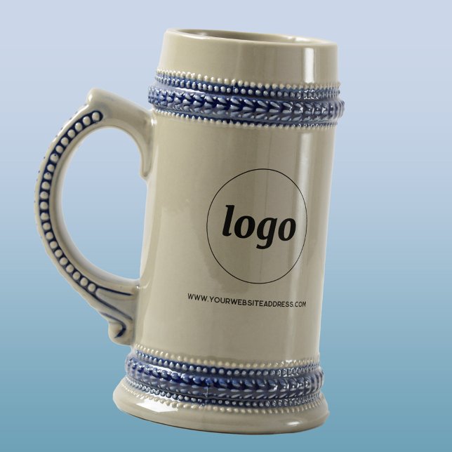 Einfache Werbung für Logos und Texte Bierglas (Simple logo with custom text business branding promotional beer stein)