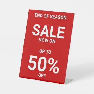 Einfache Werbung für Red White Business Sockelschild