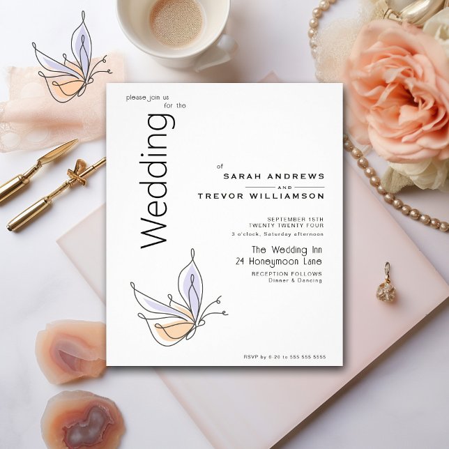 Einfache Whimsical Butterfly Coral und Violet Flyer (Von Creator hochgeladen)