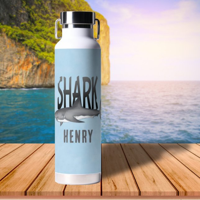Einfache Whimsical Fun Ocean Cool Shark Bite Trinkflasche (Von Creator hochgeladen)