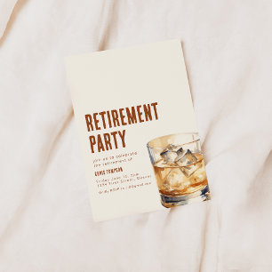 Einfache Whiskey-Ruhestandsfeier-Einladung Einladung