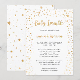 Einfache White and Gold Star Baby Sprinkle Einladung