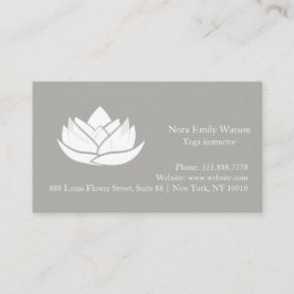 Einfache White and Gray Lotus Blume Business Card Visitenkarte