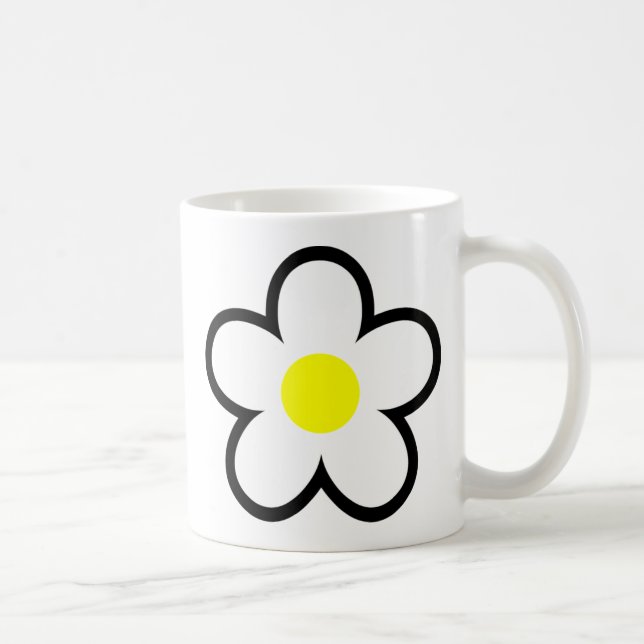 Einfache White Daisy Blume Niedlich 70er Spring Gr Kaffeetasse
