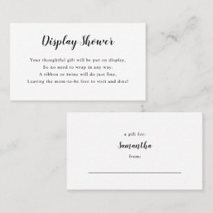 Einfache White Display Babyduschkarte Visitenkarte
