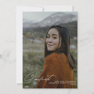 Einfache White Handwriting Script Foto Abschluss A Ankündigung