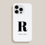 Einfache White Modern Monogram Case-Mate iPhone Hülle<br><div class="desc">Einfache moderne erste Monogram Phone Case. Erstellen Sie Ihren eigenen personalisierten iPhone Case mit individuellem Anfangsnamen.</div>