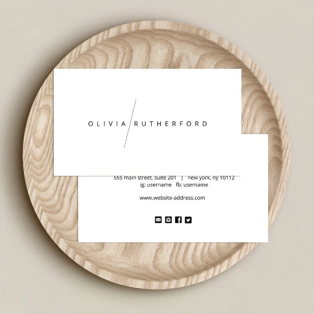 Einfache White Modern Social Media Icons Visitenkarte (Von Creator hochgeladen)