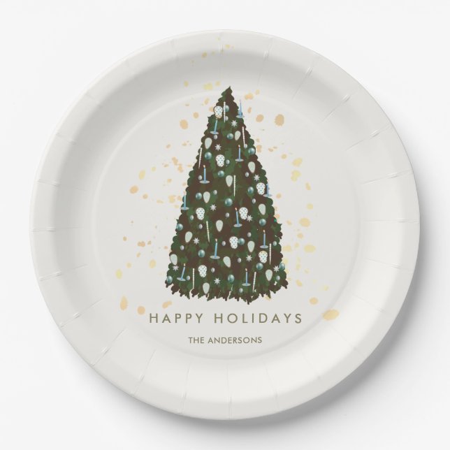 Einfache White Paper Plate für Weihnachtsbaum Pappteller (Vorderseite)