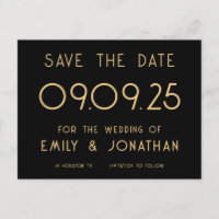 Einfache White Typografy Gold Black Wedding