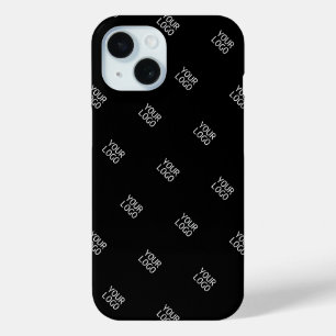 Einfache Wiederholung des Logo-Musters   Schwarz Case-Mate iPhone Hülle