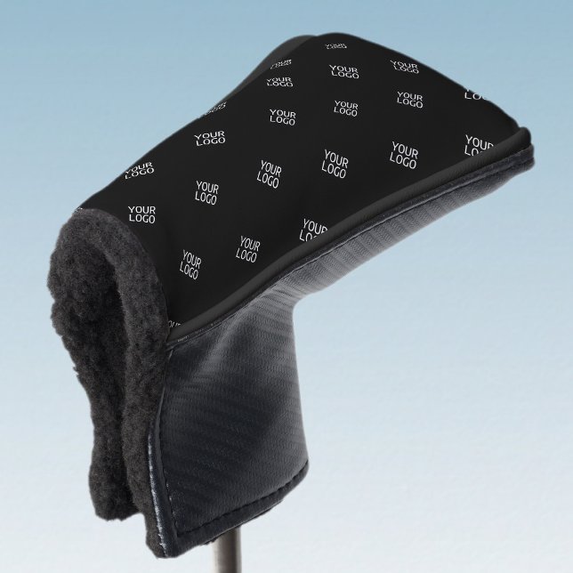Einfache Wiederholung des Logo-Musters | Schwarz Golf Headcover (Von Creator hochgeladen)