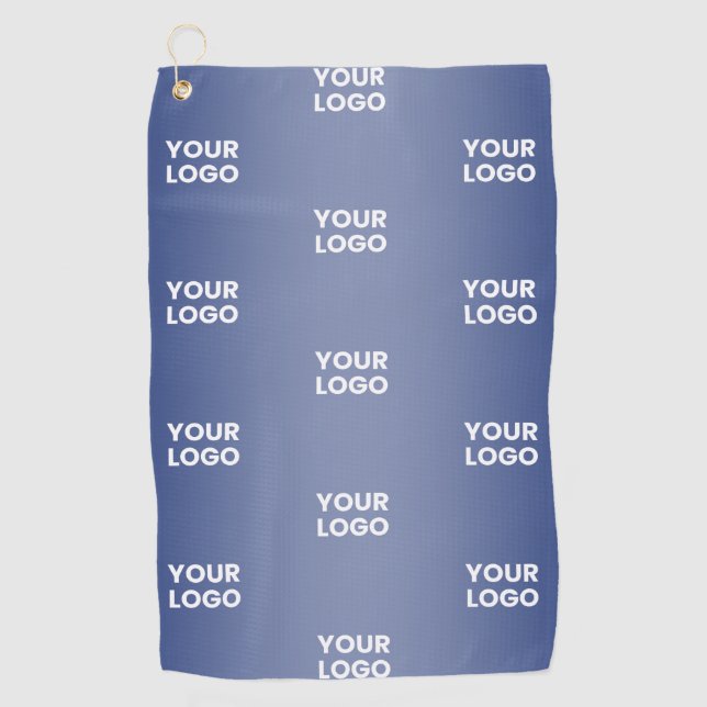 Einfache Wiederholung des Logos Navy Blue Gradient Golfhandtuch (Vorderseite)