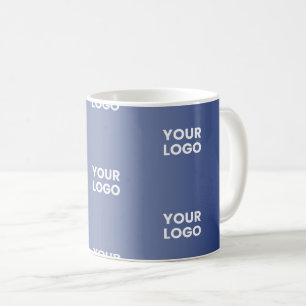 Einfache Wiederholung des Logos Navy Blue Gradient Kaffeetasse