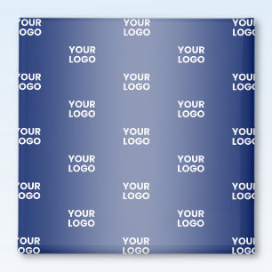 Einfache Wiederholung des Logos Navy Blue Gradient Magnet