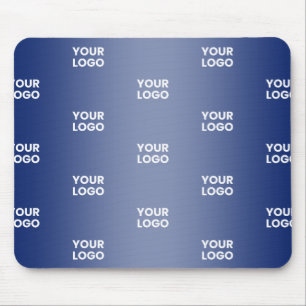 Einfache Wiederholung des Logos Navy Blue Gradient Mousepad
