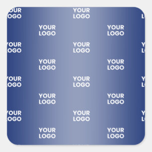 Einfache Wiederholung des Logos Navy Blue Gradient Quadratischer Aufkleber
