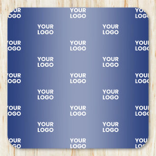 Einfache Wiederholung des Logos Navy Blue Gradient Rechteckiger Pappuntersetzer