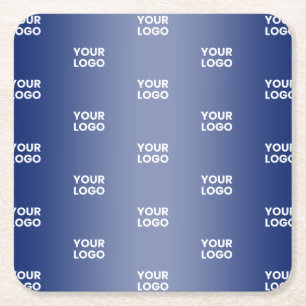 Einfache Wiederholung des Logos Navy Blue Gradient Rechteckiger Pappuntersetzer