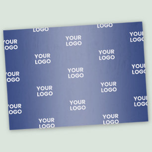 Einfache Wiederholung des Logos Navy Blue Gradient Seidenpapier